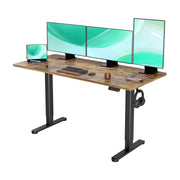 YDN Electric Standing Desk Adjustable Height, 40 x 24 Inches Stand up Desk with Cable Management, Home Office Desks with Splice Board & White Frame, White Top