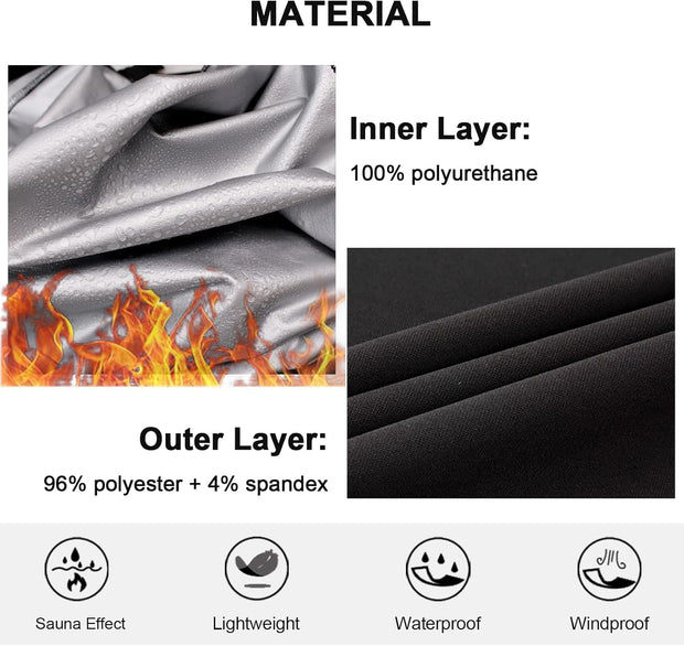 Sauna Suit for Men Sweat Jacket Sweating Shirt Long Sleeve Workout Suits Zipper Gym Exercise Fitness