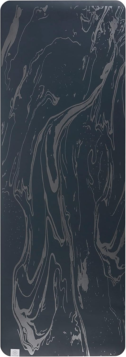 Gaiam Dry-Grip Yoga Mat - 5mm Thick Non-Slip Exercise & Fitness Mat for Standard or Hot Yoga, Pilates and Floor Workouts - Cushioned Support, Non-Slip Coat - 68 x 24 Inches