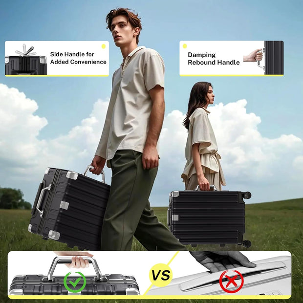 Krute Luggage 28 Inch Checked Suitcase with Spinner Wheels Zipperless Aluminum Frame Luggages TSA Lock No Zipper Hardshell Lightweight PC+ABS Large Suitcases