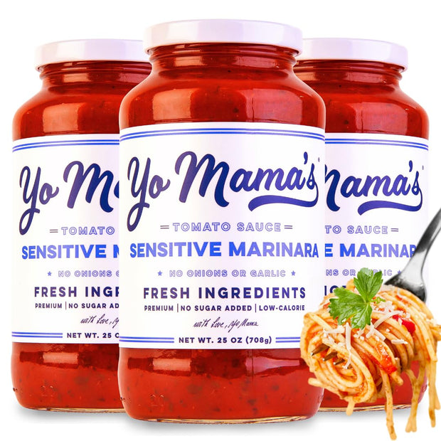 Yo Mama's Foods Keto Marinara Pasta Sauce - (3) 12.5 Ounce Jars - No Sugar Added, Low Carb, Low Sodium, Gluten Free, Paleo Friendly, and Made with Fresh, Non-GMO Tomatoes