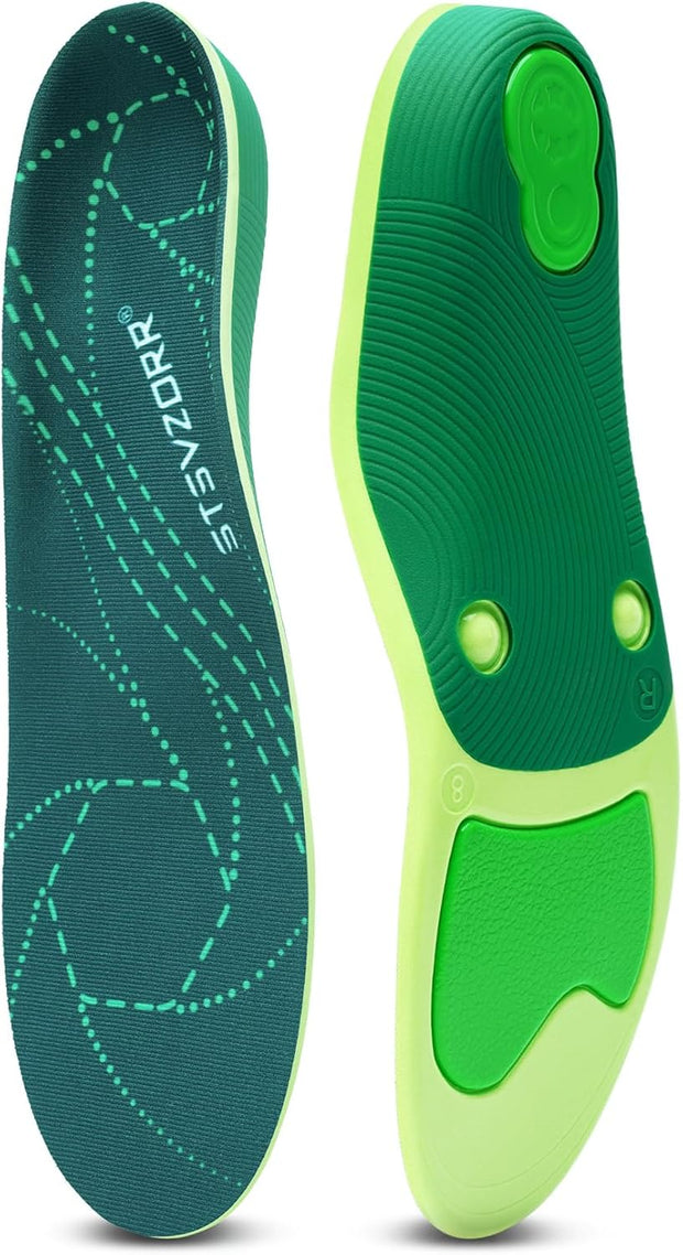 STSVZORR 220 lbs+ High Arch Support Insert Metatarsal Pad Pain Relief Men Women Plantar Fasciitis Insole Orthotic Flat Feet Heel Spur Comfort Standing All Day, Work Boots Shoe Insole