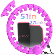 Weighted Hula Circle for Adults Weight Loss, Infinity Fitness Hoop Plus Size 51 Inch with Sweat Belt, Include 27 Detachable Links and Waist Trainer for Women