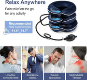 Neck Stretcher for Pain Relief, Adjustable Inflatable Cervical Traction Device, Neck Brace for Home Use, Supports Neck Decompression & Spine Alignment，Gifts for Women (Grey)