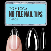 TOMICCA Short Coffin Nail Tips, 240Pcs Acrylic Half Cover Nail Tips Coffin, No C Curve Full Matte Gel Nail Tips Short, Nail Extension Tips for Beginner and Professional 12 Sizes