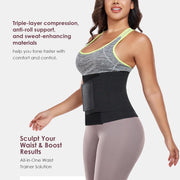 Waist Trainer for Women Waist Cincher Trimmer Ab Belt Tummy Control Body Shaper with Triple Wrap