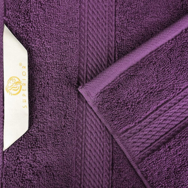 Superior Egyptian Cotton Pile Bath Towel Set of 2, Ultra Soft Luxury Towels, Thick Plush Essentials, Absorbent Heavyweight, Guest Bath, Hotel, Spa, Home Bathroom, Shower Basics, Plum