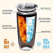 Personalized Tumbler with Picture Name Text Logo, 20oz Stainless Steel Custom Travel Coffee Mug Cup | Birthday Graduation Wedding Appreciation Personalized Gifts for Mom Dad Teacher