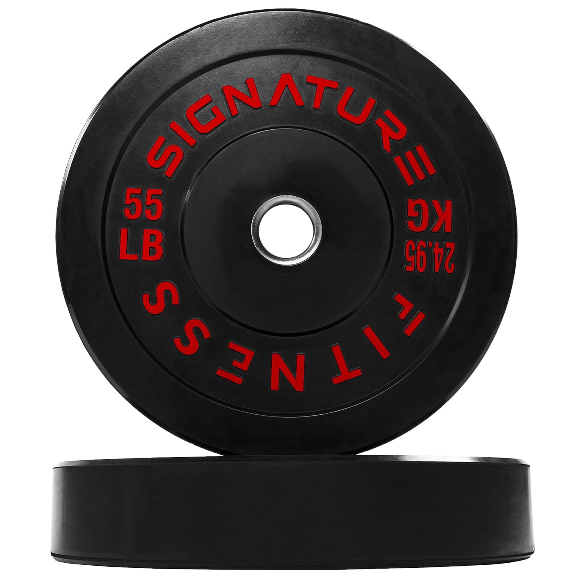 Olympic Barbell 2-Inch Rubber Bumper Plate Weight Set for Strength Training, Multiple Options
