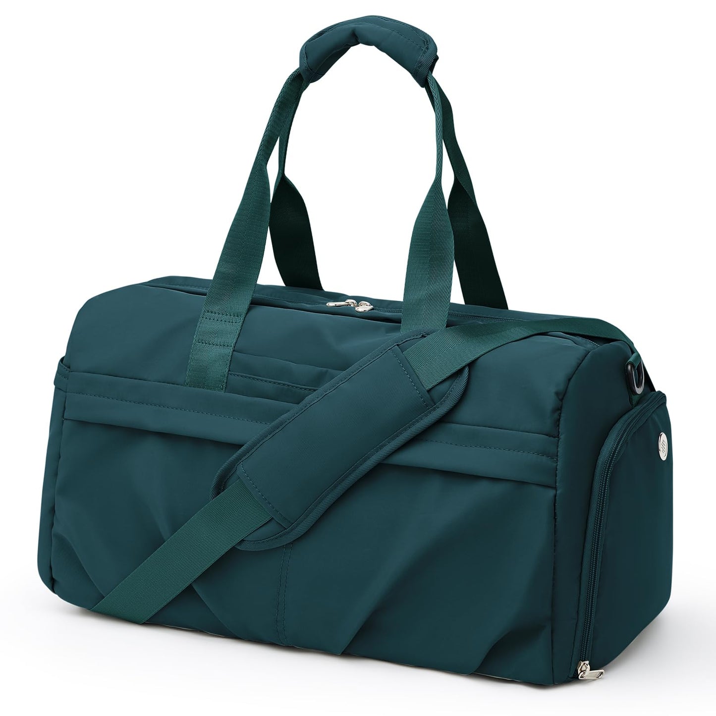 Gym Bag for Women Men with Shoe Compartment, Sport Duffel Bag, Waterproof Travel Weekender Overnight Carry on Bag for Yoga with Trolley Sleeve, Green