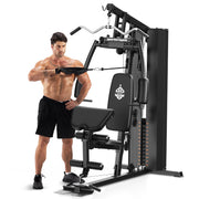Sportsroyals Home Gym Equipment, 154LBS Weight Stack, Full Body Workout Machine with Pulley System for Strength Training