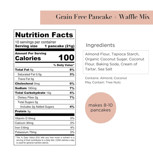 Stellar Eats Grain-Free Pancake & Waffle Mix | Gluten-Free, Dairy-Free, Plant-Based, Paleo-Friendly | Sweetened with Coconut Sugar | Almond Flour-Based | Makes Fluffy, Thick Pancakes | 7.3 oz | 1 Pack