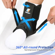 Quick Lace Up Ankle Brace for Women Men with Removable Side Splints, Ankle Stabilizer Braces for Sprained Ankle, Achilles Tendonitis, Ankle Support for Basketball,Volleyball,Soccer,Tennis,M
