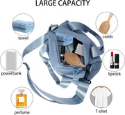 Mini Black Gym Bag Sport Bag Adjustable Small Duffle Bag Detachable Strap Gym Tote For Women Small Duffle Bag (Blue)