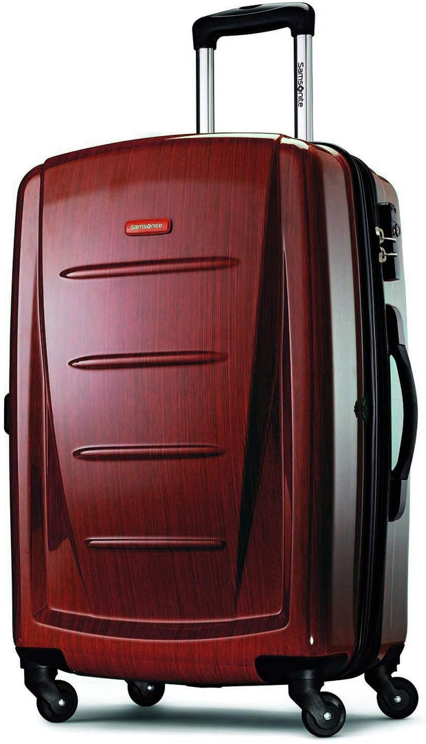 Samsonite Winfield 2 Hardside Expandable Luggage with Spinner Wheels, Burgundy, Checked-Medium 24-Inch