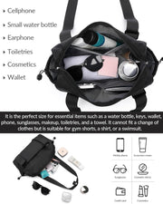 Small Gym Bag for Women Mini Duffle Bag with Wet Compartment, Lightweight Waterproof Cute Tote for Girls Workout Sport Travel, Black