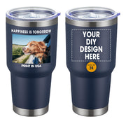 Personalized Custom Tumbler Print in USA 24 Pcs 30oz Stainless Steel Coffee Cup with Lid & Straw Double Wall Insulated Tumbler with Colorful Text Logo Photo