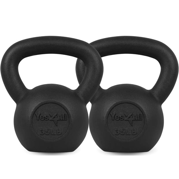 Yes4All 5-80 lbs Cast Iron Kettlebell for Dumbbell Weights Exercises, Gym, Full Body Home Workout Equipment, Push up, Grip and Strength Training