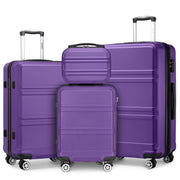 Kono 3 Piece Luggage Sets Expandable(only 28") Lightweight with Spinner Wheels TSA Lock Hardside Travel Rolling Suitcases 20in 24in 28in Carry on Pink