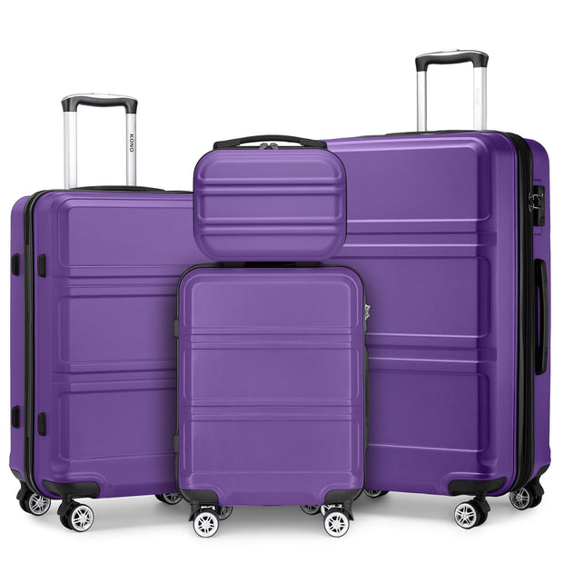 Kono 3 Piece Luggage Sets Expandable(only 28") Lightweight with Spinner Wheels TSA Lock Hardside Travel Rolling Suitcases 20in 24in 28in Carry on Pink
