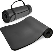 Yoga Mat 1-Inch Extra Thick High-Density Exercise Mat with Non-Slip Surface & Carry Strap for Men & Women Tear-Resistant Pilates Workout Mat for Home Gym, Floor Fitness