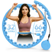 Weighted Hula Circle with 26/32 Links(56-66 Inch) for Adults Weight Loss, Infinity Fitness Hoop Plus Size, for Women Smart Exercise Equipment