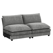 Homall 119" Modular Sectional Sofa, L Shaped Sofa Couch with Reversible Ottoman, DIY Combination Chenille Deep 3-Seat Cloud Couch for Living Room, Apartment (Light Grey, L Shaped Sofa)