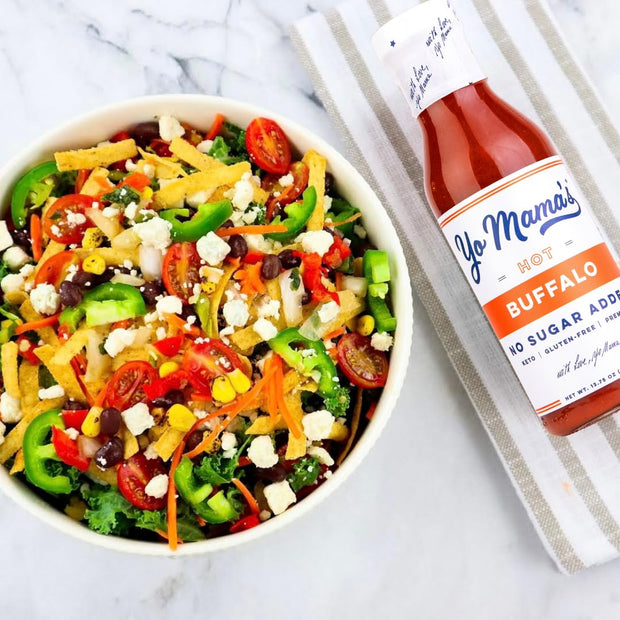 Yo Mama’s Foods Keto Hot Buffalo Dipping, Marinade & Wing Sauce - Pack of (3) - Low-Zero Carb, No Sugar Added, Whole30, Paleo, Gluten and Soy Free, and Low Calorie!