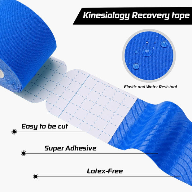 Kinesiology Tape Precut 3 Rolls, Athletic Sports Tape for Muscle Joints Support, 60 Strips for Knee Ankle Shoulder Wrist, Latex Free and Water Resistant, Pink
