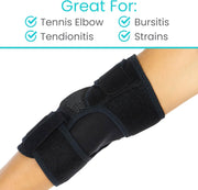 Vive Elbow Brace - Tennis Compression Sleeve - Wrap for Golfers, Bursitis, Left or Right Arm - Tendonitis Support Strap for Golf, Men and Women - Epicondylitis and Sports Recovery
