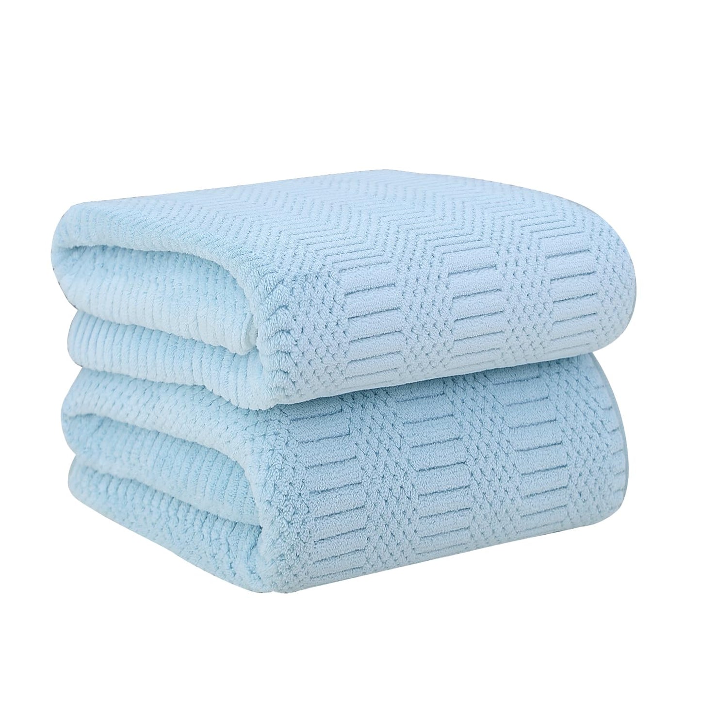 JML Microfiber Bath Towels, Oversized, Ultra Soft, Super Absorbent and Fast Drying, No Fading Large Bathroom Towel Set for Sport, Travel, Fitness, SPA and Yoga (Coral Fleece - Blue, 30 in x 60 in)