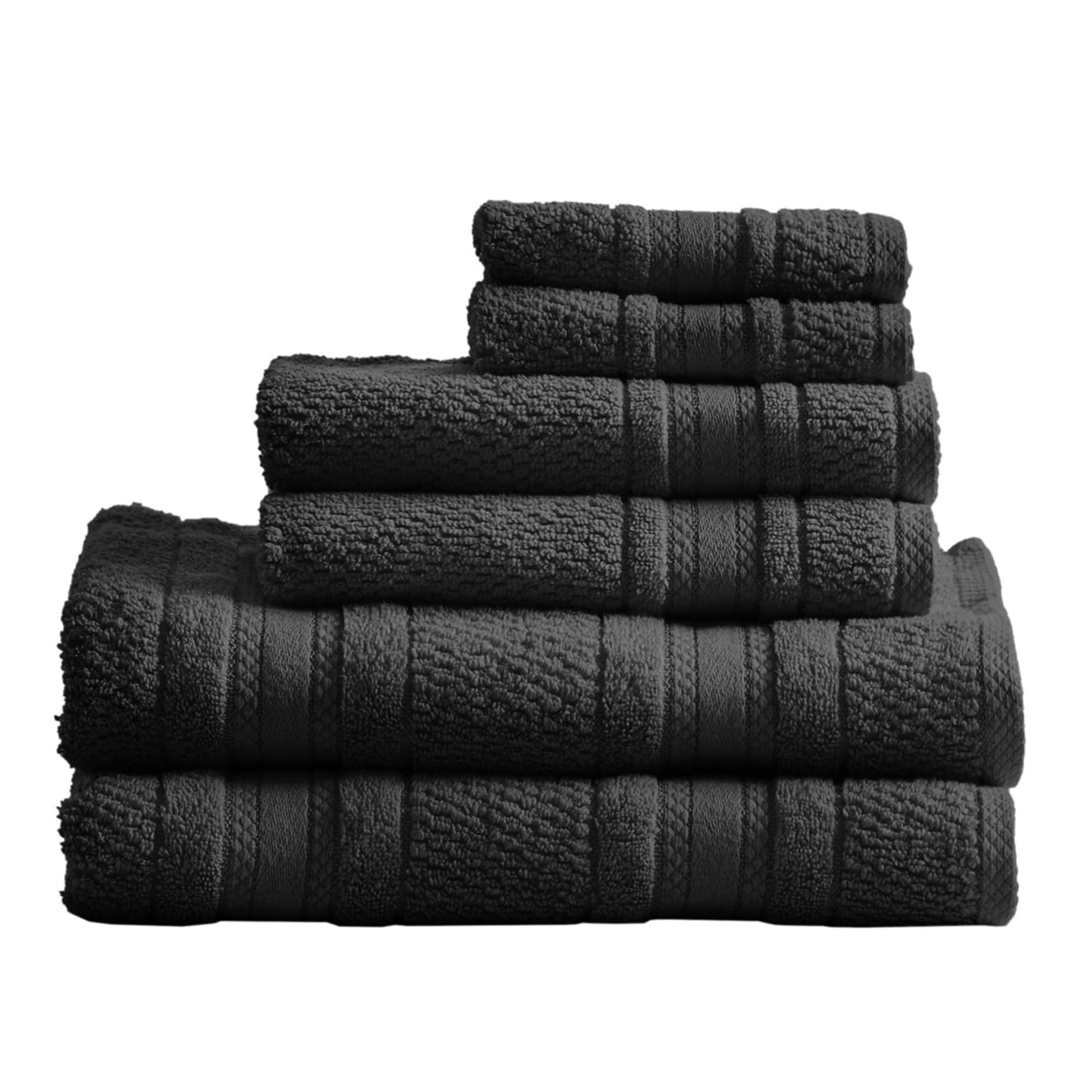 Madison Park Adrien 100% Cotton Soft Bathroom Towel Set, Highly Absorbent, Zero Twist, Quick Dry, Include 2 for Shower, 2 Hand & 2 Facial Wash Cloth, Multi Sizes, Coral 6 Piece
