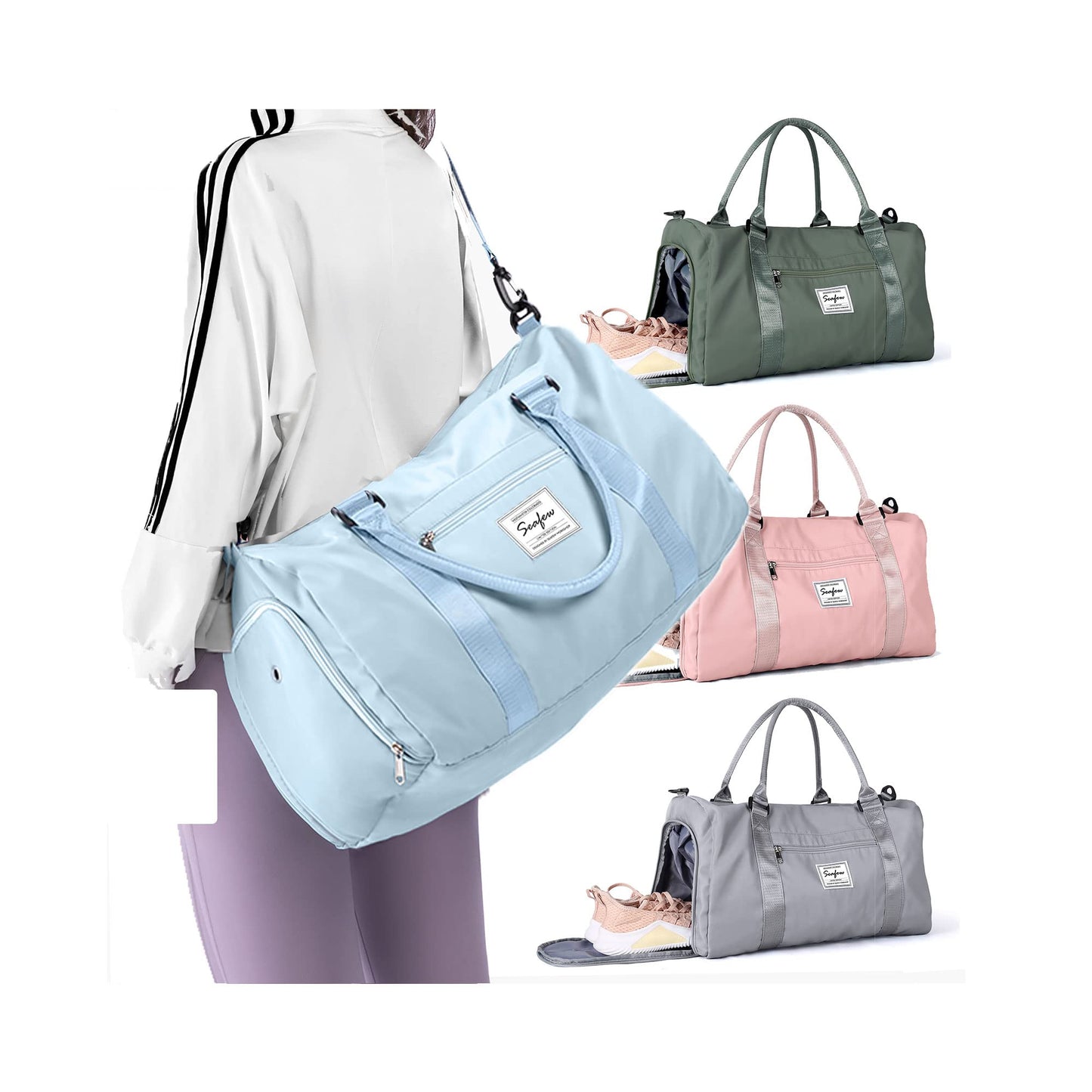 Weekender Duffel Bags for Women Men, Travel Totes Bag for Airplane, Cute Sports Gym Dance Overnight Luggage Bag with Wet Pocket Shoe Compartment, Carry On Hospital Bag for Labor and Delivery