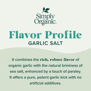 Simply Organic Garlic Salt, 4.7 Ounce Bottle, Perfect Blend of Salt, Garlic and Parsley for any Savory Dish