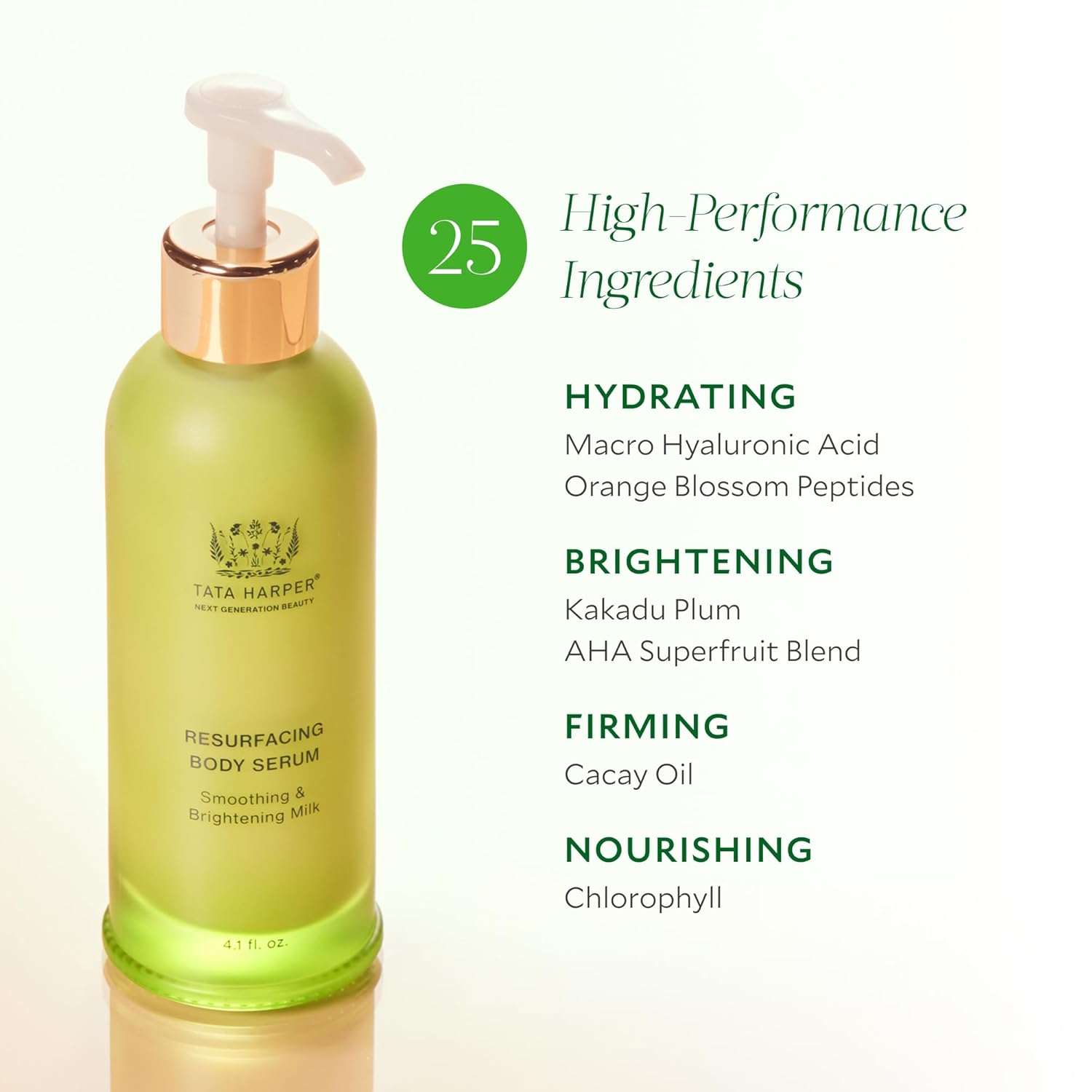 Tata Harper Resurfacing Body Serum, Brightening and Smoothing Body Serum, Botanical Retinol Alternatives, Natural Skincare, Natural Body Care, 125ml