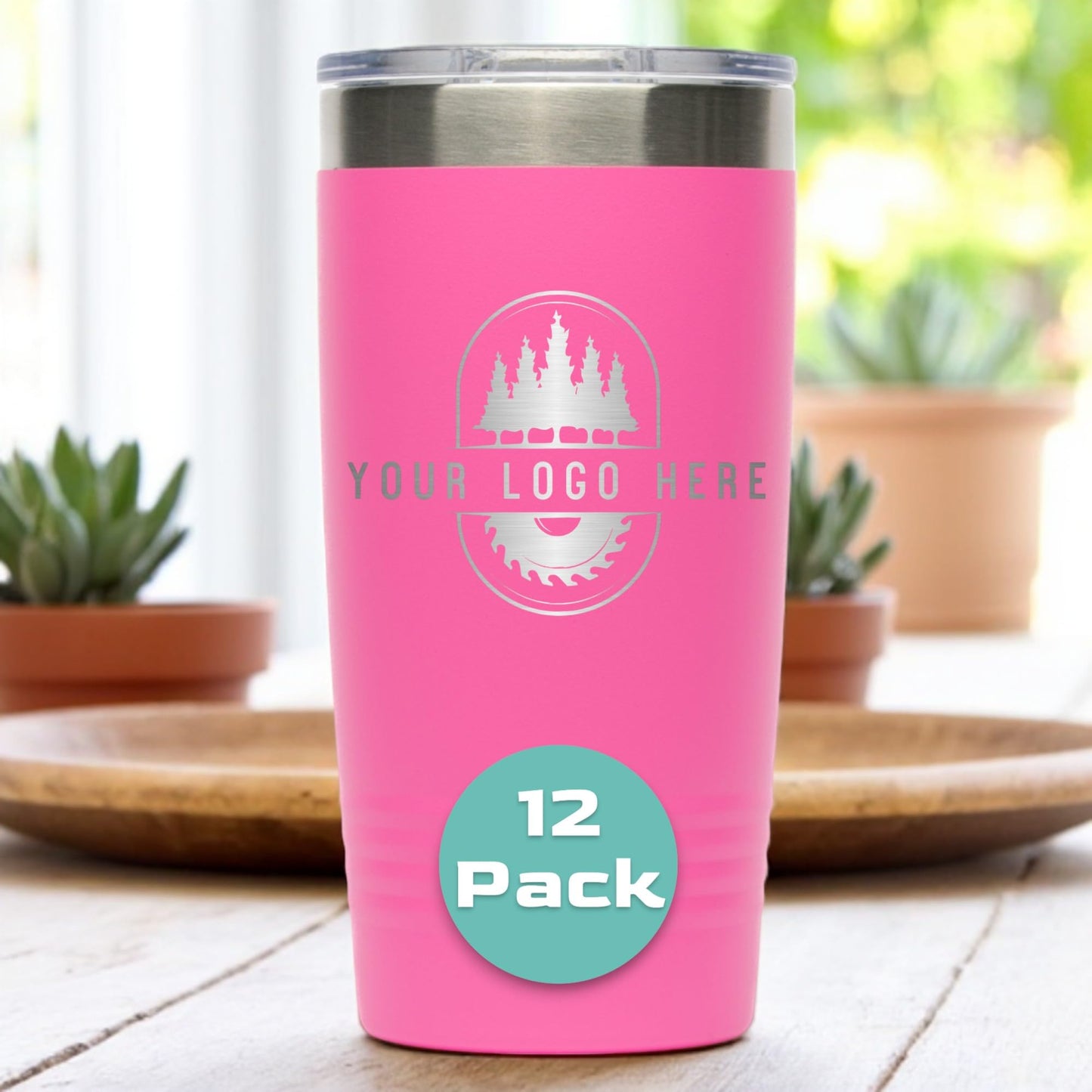 20oz Stainless Steel Tumbler - Upload Your Logo, Custom Engraved, Double Wall Vacuum Insulated Travel Mug, Ideal for Corporate Gifts, Events, and Sports Teams