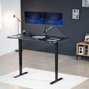 VIVO Electric 63 x 32 in Standing Desk, Memory Height Adjustment, 176 lb Frame Support, 2E Series, Black Top Black Frame, DESK-KIT-2E1B