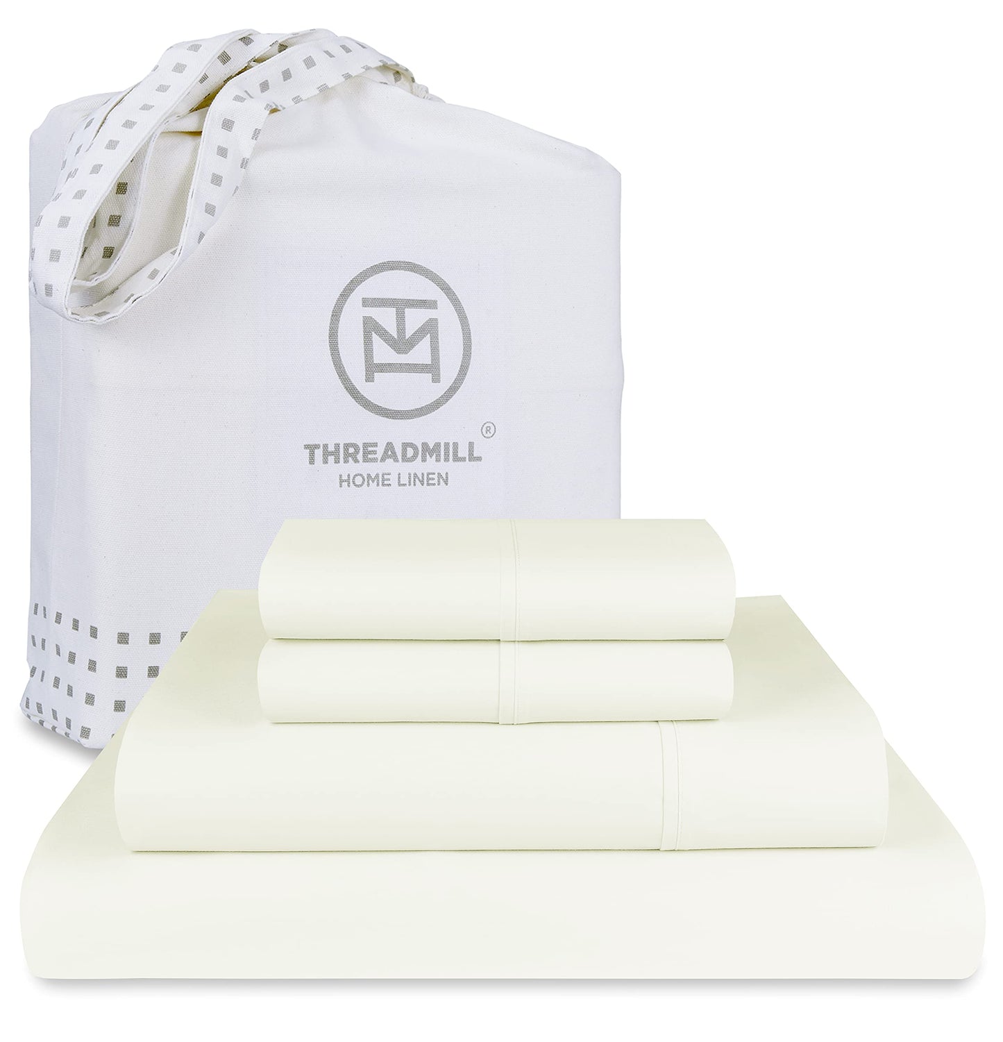 Threadmill 100% American Certified Supima Cotton Sheets King Size - 1200 Thread Count, 4Pc King Size Sheets Set, Smooth Sateen, Ultra Luxury Bed Sheets, 17" Deep Pocket King Sheet Set - White Sheets