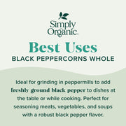 Simply Organic, Black Peppercorns, 2.65 oz