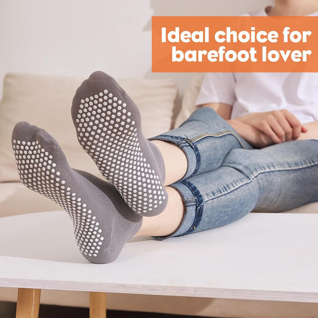 Pilates Grip Socks for Women Men Cute Non Slip Grippy Socks Woman for Yoga Barre Trampoline Hospital