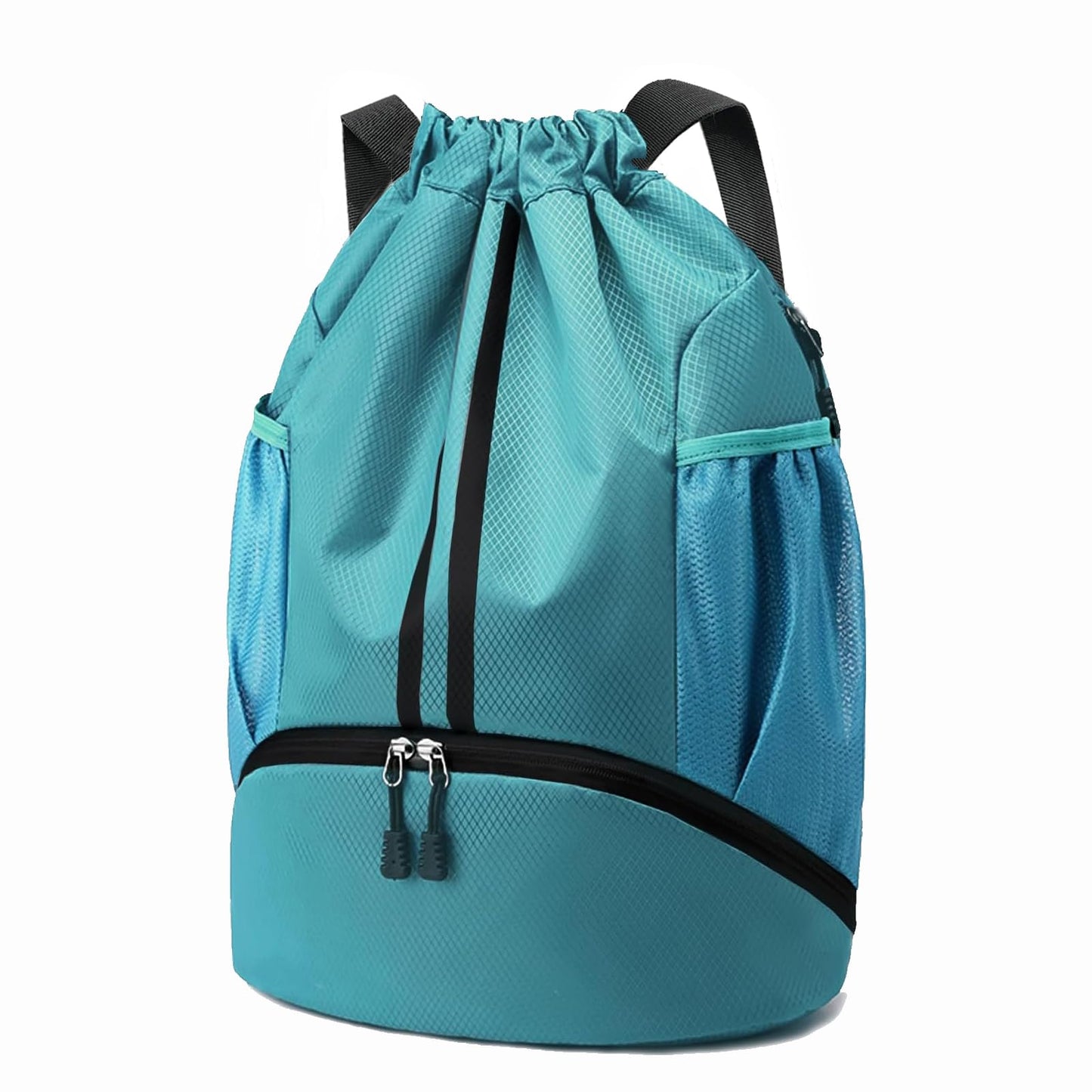 Hoedia Sports Drawstring Backpack - String Swim Gym Bag with Shoes Compartment and Wet Proof Pocket for Women&Men