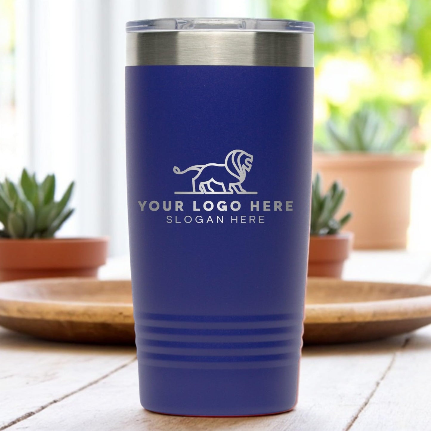 20oz Stainless Steel Tumbler - Upload Your Logo, Custom Engraved, Double Wall Vacuum Insulated Travel Mug, Ideal for Corporate Gifts, Events, and Sports Teams