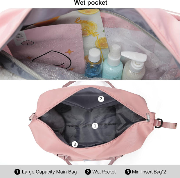 Travel Duffel Bag,Sports Tote Gym Bag,Shoulder Weekender Overnight Bag for Women