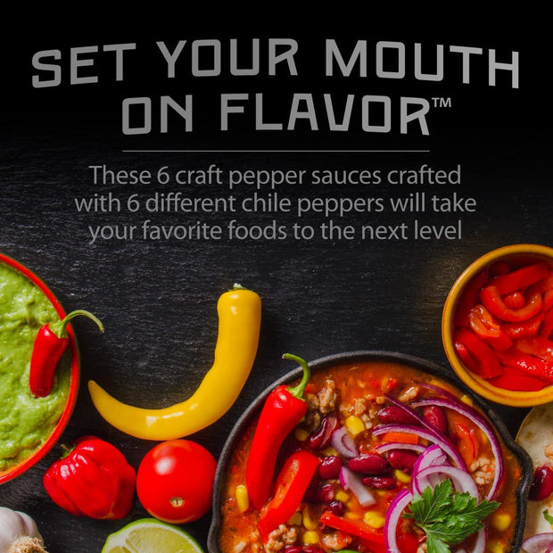 Melinda’s Pepper Sauce Challenge Collection - Extra Spicy Gourmet Hot Sauce Gift Set - Includes Jalapeño, Extra Hot Habanero, Chipotle, Red Savina, Ghost, Scorpion - 5 oz, 6 Pack