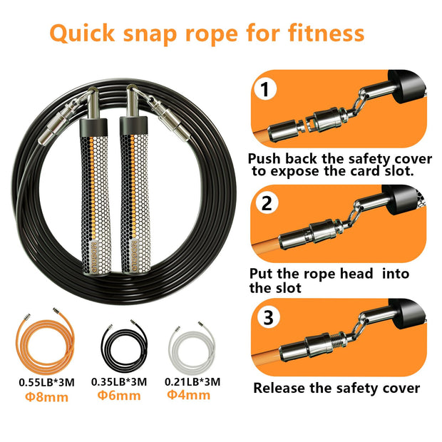 Mogold Weighted Jump Ropes for man&women fast clip interchangeable 1/4LB 1/2LB 1LB heavy jump ropes , Ball Bearing Design – Weighted, Length Adjustable,Ergonomics Grip for fitness weight loss & More