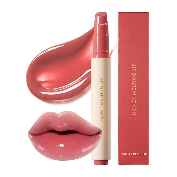 Nature Republic HONEY MELTING LIP PLUMPING (11 PINK) SOFT LIP STICK Tint & Plump Hydrating Gloss, Moisturizing balms, Volumizing formula & Sheer tint, Glowy Finish, korean make up