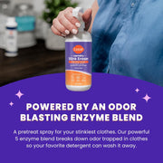 Lume Laundry Stink Eraser - Pretreat Spray & Laundry Brush - Eliminates Body Odor In Clothes - Odor Blasting Enzyme Blend - Makes Your Detergent Work Better - Free And Clear - 16 fluid ounces