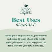 Simply Organic Garlic Salt, 4.7 Ounce Bottle, Perfect Blend of Salt, Garlic and Parsley for any Savory Dish