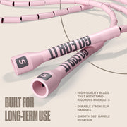 Sportbit Elite Beaded Jump Rope - Adjustable Speed Rope for Fitness, CrossFit, Boxing - Tangle-Free, Lightweight