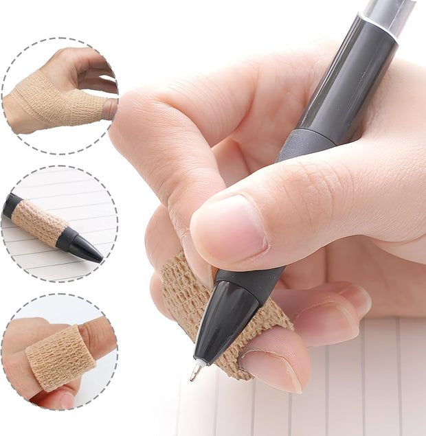 OK TAPE Self Adherent Cohesive Bandages Wrap - 12Packs, 2" x 5 Yards, Non-Woven Self Adhesive Bandage Wrap for Thumb, Finger, Wrist, Ankle, Vet Wrap Bandages Tape (Mixed Colors)